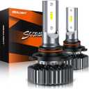 SEALIGHT 9006/HB4 Bulbs, Wireless Super Bright, 3-Min Plug and Play, Fanless Light No Noise, IP67 Waterproof Non-Polarity, Powersports Accessory Lights, Pack of 2