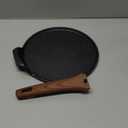 ESLITE LIFE 9.5 Inch Crepe Pan with Spreader, Nonstick Ceramic Flat Skillet Dosa Tawa Comales Para Tortillas Pancake Pan, PTFE & PFOA Free, Black