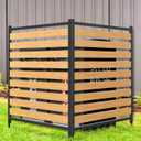 Metal Air Conditioner Fence 2 Panels - 40.27" W x 54.6" H Outdoor Privacy Screen, No Dig Wooden Privacy Screen for AC Unit, Trash Can, Pool Equipment, Yard Garden