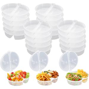 Reusable Snack Containers with Lids 20 PCS, Reusable Snacks Containers with Lids, Double Compartment Snack Containerses for Lunches Picnics Parties, Ideal for On-the-Go, Packs for Kids and Adults