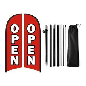 Open Flags for Businesses, 9.18FT Double-Sided