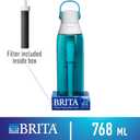 Brita Hard-Sided Plastic Premium Filtering Water Bottle, BPA-Free, Reusable, Replaces 300 Plastic Water Bottles, Filter Lasts 2 Months or 40 Gallons, Includes 1 Filter, Sea Glass - 26 oz.