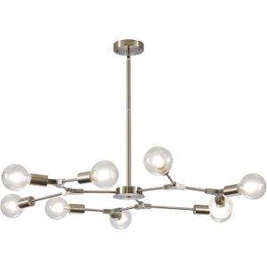 KCO Lighting Sputnik Chandelier 9-Light Sand Nickel Semi Flush Mount Ceiling Light Adjustable Modern Silver Sputnik Pendant Lighting Vintage Ceiling Light Fixture for Kitchen Dining Room