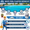 Pool Patch White Plaster Repair Kit 1.5 lb - Easy to Mix and Fast to Use Formula - Perfect for Patch Work - Waterproof, Quick-Drying, Extra Strong Bond - (coverage: approx. 3/4 sq. ft.)