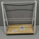 Headband Holder Organizer Metal 2-Tier Display Stand for Selling, Home Bedroom Headband Storage for Girls Women, Headband Stand Wood Base Can Store Hair Ties, White