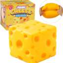 Jumbo Cheese Squishy Toy, Giant Slow Rising Cheese Squishy for Kids & Adults, Soft Sensory Squeeze Fidget Toy for Stress Relief, Funny Office Desk Toy & Novelty Gift, Large