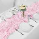 Bailarina 25 Pack Cheesecloth Table Runner 17x108 Inch Long Gauze Cheese Cloth 9ft Wrinkled Sheer Table Runner for Wedding Reception Birthday Party Table Decoration (Pink)