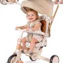 7-in-1 Tricycle for Toddlers 1-3 Years Gift, Foldable Baby Trike Stroller