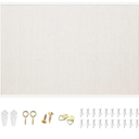 OWLKELA 24'' x 36'' Linen Bulletin Board, White Framed Corkboard, White Oak Frame Linen Cork Board, Vision Board and Decorative Hanging Pin Board