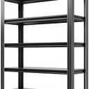 VIYET 72" H Garage Shelves, Garage Shelving Heavy Duty, 2500Lbs 5 Tier Adjustable Storage Shelves Suitable for Warehouse, Basement, Workshop, Kitchen, Require Assembly, 16" D*36" W*72" H(Black)