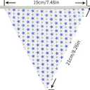 G2PLUS 39Ft Triangle Bunting Banner, 42pcs Cotton Pennant Banner, Grey Blue Reusable Floral Triangle Flags Party Decoration for Birthday, Wedding, Baby Shower, Room Decor