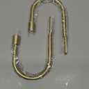 2 PCS Curtain Holdbacks, Metal Decorative Curtain Tiebacks with End Cap Finials, Wall Mounted Window Drapery Holdback Hooks for Living Room, Bedroom and More, Brushed Brass