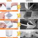 BAIPOK 36pcs Square Chair Leg Floor Protectors, Silicone Floor Protectors for Chairs, Chair Leg Protectors for Hardwood Floors, Felt Furniture Pads for Wood Floors, Prevent Scratches, Small, Clear (Square S (0.90'' -1.22''))