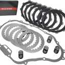 Clutch Kit Carbon Fiber Friction Plates & Heavy Duty Springs Gasket for Honda FourTrax 300 TRX300 TRX300FW TRX350D FourTrax Foreman 350 1987-2000