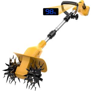Cordless Tiller Cultivator Compatible with Dewalt 20V Battery(No Battery) 360RPM Electric Garden Tiller, 9 in Tilling Width & 6.6In Depth, Portable Tiller for Lawn/Gardening/Soil Cultivation