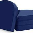 Outdoor Chair Cushions Set of 4: Waterproof & Fade Resistant Patio Furniture Cushions - 18.5 x 16 x 2 Inch Non Slip Round Corner Seat Cushion Pads with Removable Cover for Garden Yard Lawn, Navy Blue