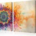 TUMOVO Colorful Mandala Wall Decor Abstract Canvas Prints Multi Panel Wall Art Canvas Frame Wall Artwork Mandala Bedroom Decor Canvas Wall Art Decor Modern Wall Art for Living Room 32x24in