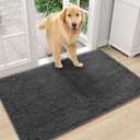 Amyracel Dirt Trapping Door Mat, 48" x 96" Large Absorbent Dog Door Mat for Muddy Paws, Quick Dry Non Slip Chenille Mud Mat for Dogs, Machine Washable Entry Indoor Entryway Rug for Inside Floor
