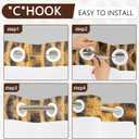 No Hook Shower Curtain with Snap in Liner, Modern Fashion Leopard Print with Mesh Top Window, Waterproof Double Layer Glam Bathroom Decor, 71 x 74 Inch