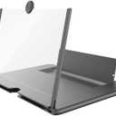 Screen Magnifier for Phone, Phone Screen Magnifier 12inch HD Mobile Enlarger for Movies Videos Games, Clear, Lightweight Foldable Mobile Holder Compatible with All Smartphones (Black)