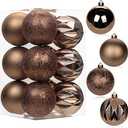 12PCS 3.15" Christmas Ball Ornaments Shatterproof Brown Christmas Tree Decorations Xmas Tree Balls Halloween Ornaments Décor