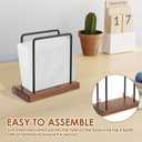2PCS Napkin Holder for Table, Paper Towel Holder With Iron Wooden Standing Napkin Dispenser for Kitchen Dining s Paper Mail Bills Suitable for Dining Room, Restaurant (2)