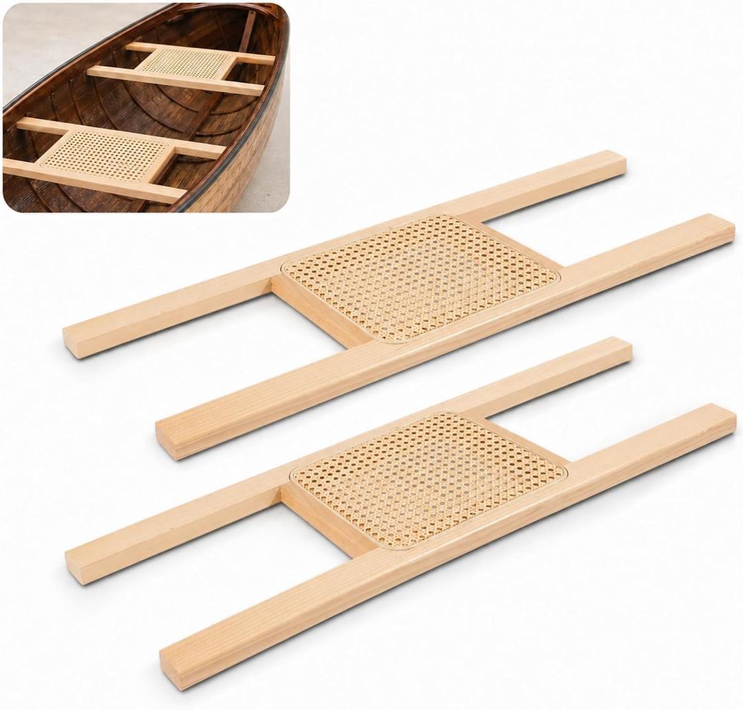 2 Pcs 34 Inch Canoe Webbed Seat Outdoor Caned Seat Replacement Canoe Hardware Accessories Weather-Resistant for Kayaking Boating Fishing Camping