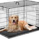 Dog Crate - 36 Inch Medium Double Door Portable Dog Cage, Metal Wire Pet Kennel with Secure Lock, Leak-Proof Pan Tray, Foldable Design for Dogs Pets Indoor Training and Outdoor Trave