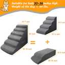 30 inch Dog Steps for Small Dogs Up to 30-36 Inch Tall, Pet Cat Dog Ramp Ladder for Doggie, Old Cats, Kitty Grey No Assembly Required