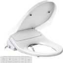 Electric Bidet Toilet Seat Elongated, Heated Toilet Seat with Instant Warm Water & Air Dryer, 6 Wash Modes, Dual Control, Self-Cleaning Nozzle, Soft-Close Lid, Night Light, Eco & Child Friendly