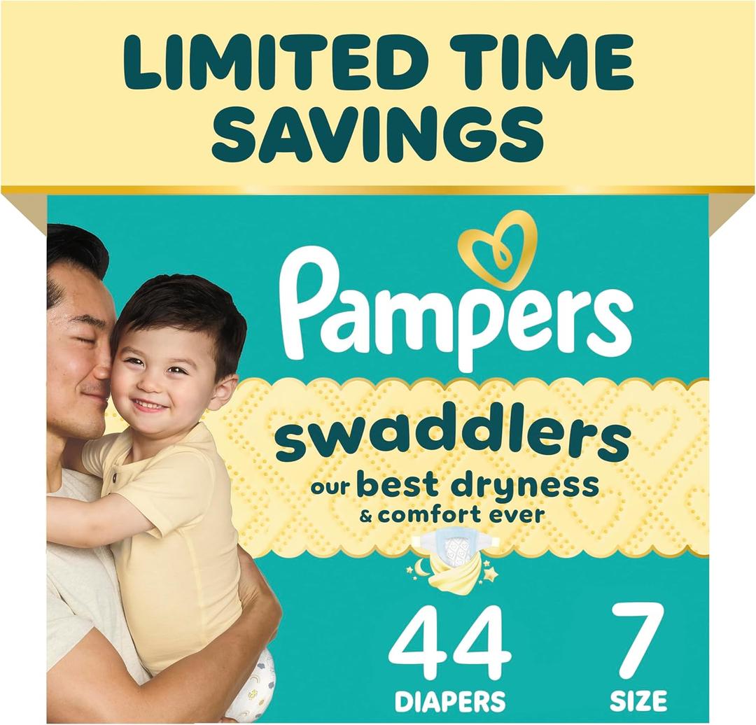 Pampers Baby Diapers - Swaddlers - Size 7, 44 Count, Ultra Absorbent Disposable Infant Diaper