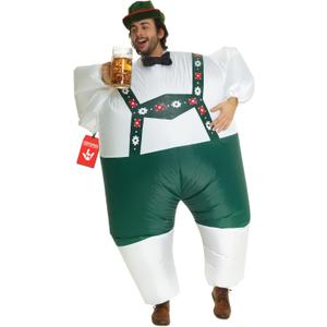 Morph Inflatable Lederhosen Costume Men, Lederhosen Inflatable Fat Suit Costume, Blow Up Suit