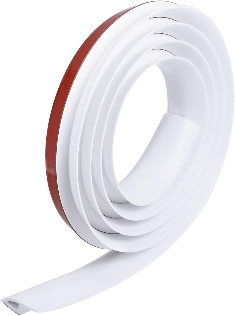 uxcell Floor Transition Strip Self Adhesive, Carpet to Tile Transition Strip Edging Trim Strip for Laminate Doorway Edge Height Less Than 10mm/0.4in, White 6.56Ft