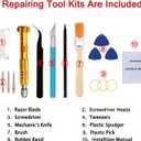 Rear Back Glass Replacement for iPhone 15 Pro 6.1-inches with Reparing Tool Kit and All Necessary Parts (Blue Titanium)