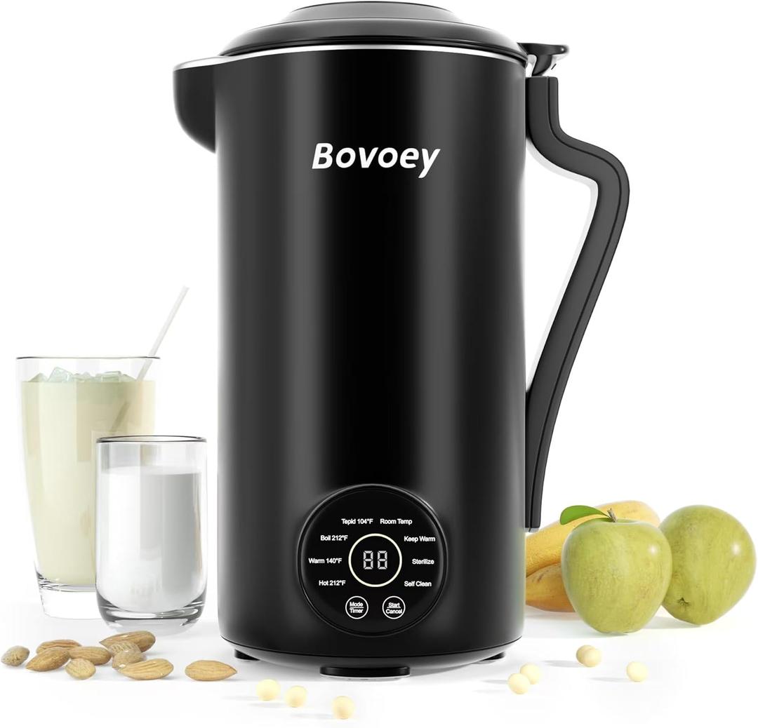 Nut Milk Maker Machine, Automatic Nut Milk Maker for Almond Homemade Milk,Oat,Plant-Based Milk and Countertop Blenders Almond Milk Maker Blenders,42oz Soy Milk Maker Delay Start/Self Clean/Keep Warm (Black)