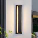tewei 23.6 Inch Modern Outdoor Wall Sconce, Long Black LED Exterior Lighting Fixtures, Modern Large Outdoor Front Porch Lights Outdoor Wall Mount Lights for House, Warm White 3000K, 1 Pack (60cm-1 Pack, Black-Shadow)