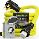 50 Amp Generator Cord 15FT and Power Inlet Box, NEMA 14-50P Male to SS2-50R 125/250V Twist Lock Connector with Pre-Drilled NEMA SS2-50P Generator Inlet Box for Generator to House, ETL Listed