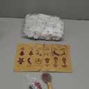 24 Set Mini White Christmas Stockings Set 6 Inch Faux Fur Xmas Hanging Stocking Small Plush Xmas Stocking with Sequin Snowflake Christmas Kraft Gift Tags (Silver,Stylish)