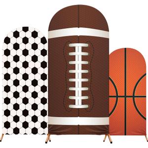 Sport Arch Backdrop Cover Set of 3 Arch Covers Spandex Stretch Backdrop Stand Cover 4ft, 5ft, 6ft for Wedding Birthday Shower Ceremony Decoration(Sport Theme), 4 X 1.65 Ft, 5 X 2.1 Ft, 6 X 2.6 Ft