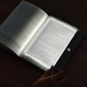 Book Light, Rechargeable Clear LED Flat Book Lights for Reading in Bed at Night with 3 Colors & Timer, Dimmable Panel Plate Book Lamp Full Page Light, Bookish Gifts for Women Readers Kids Book Lovers (Black)