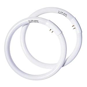 Konideke 7 Inch T5 22W Fluorescent Bulb, Fl Tube for Makeup Magnifying Vanity Mirror FC22 Fluorescent Light Bulb 6500K 2 Count