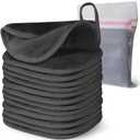 Makeup Remover Cloth, 6" x 6" Makeup Remover Towels Reusable Face Cloth for Washing Face, Makeup Remover Pads Microfiber Face Washcloth with Mesh Bag, 12 Pack, Grey