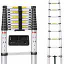 10.5 FT Telescoping Ladder Aluminum Lightweight Extension Ladder | Heavy Duty 300lbs Max Capacity, Multi-Purpose Collapsible Retractable Ladder for Home, RV, Attic or Outdoor Work
