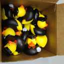 Sratte 24 Pack 2" Graduation Ducks Bulk Rubber Ducks Class of 2026 Squeaky Stress Relief Diploma Grad for Cruise Student Adult Graduates Gift Prize Party Decorations School College(Black, Red)