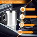 12v Car Heated Mug, 450ml Stainless Steel Travel Heated Mug, Portable Vacuum Insulation Car Mug, Universal for 12v Power Supply Car