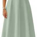 ZESICA Women's Spring Sleeveless Cocktail Dresses 2026 Summer Crewneck Flowy Wedding Guest Party A Line Midi Dress (XL)