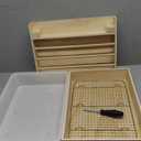 Wood Hay Feeder Bunny Hay Feeder Hay Container Cage Accessory Rabbit Grass Feeder Hay Holder Rack for Guinea Pig Bunny, Large