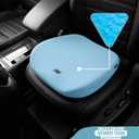 Skechers Seat Cushion Premium Gel & Memory Foam-Office Chair Cushion for Tailbone Pain Relief,Butt Pillow for Office Chair,Car seat Cushion,Long Sitting Office Workers,and Car Drivers,Blue