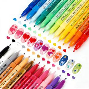 Nail Art Pens Set - 24 Colors Nail Art Markers Nail Polish Set & Acrylic Paint Markers for Drawing, Dotting, and Lining. Your Complete DIY Manicure Kit for Home Salon Nail Designs Christmas Gifts