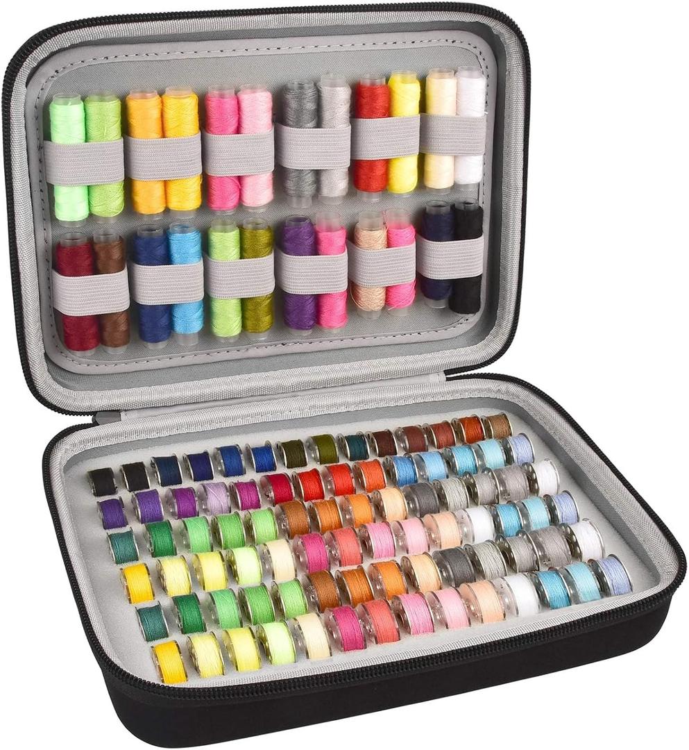 Bobbin Holder Case Thread Organizer, Spool Storage Container Holds Up to 84pcs Bobbins and 24pcs Sewing Thread Spools Compatible with Brother for Janome for Babylock for Singer (Box Only)
